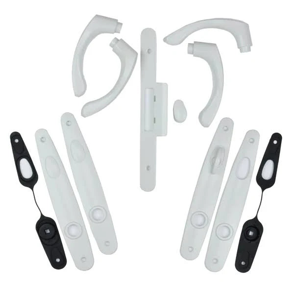 White Hinged Door Hardware Set K3440