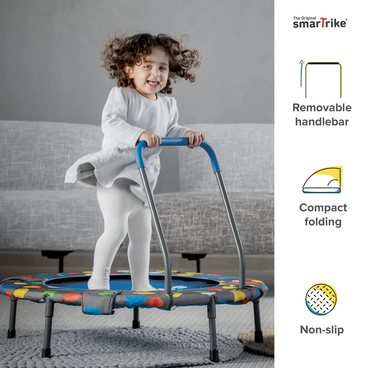 36-inch Indoor Folding Trampoline with Handlebar T486588