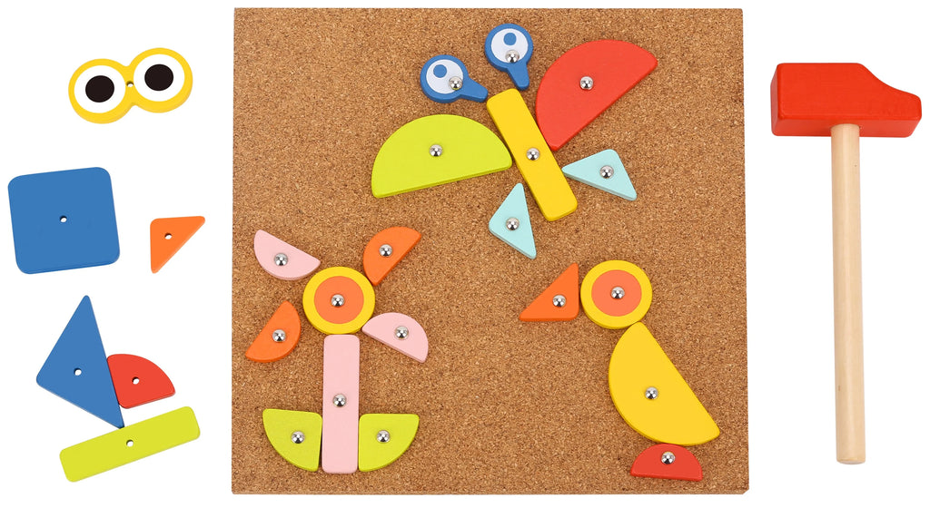 82pcs Wooden Hammer and Nails Pounding Toy F824968