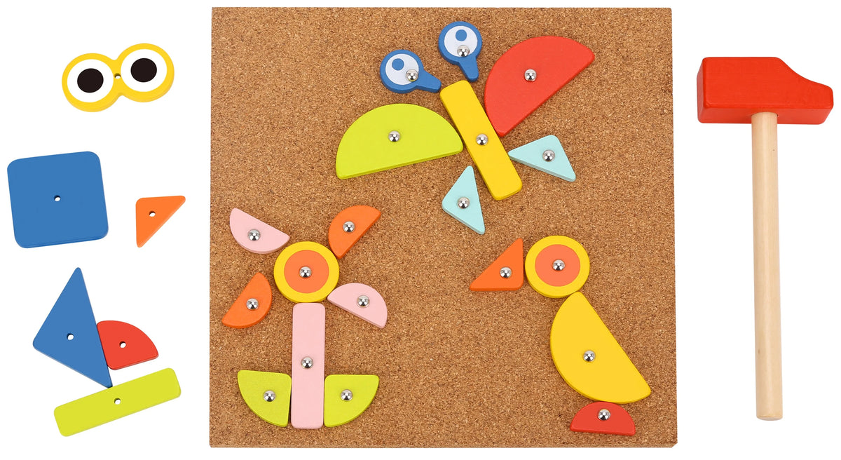 82pcs Wooden Hammer and Nails Pounding Toy F824968