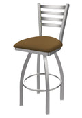 30x22 Swivel Bar Stool with Stainless Finish and Saddle Seat R6740