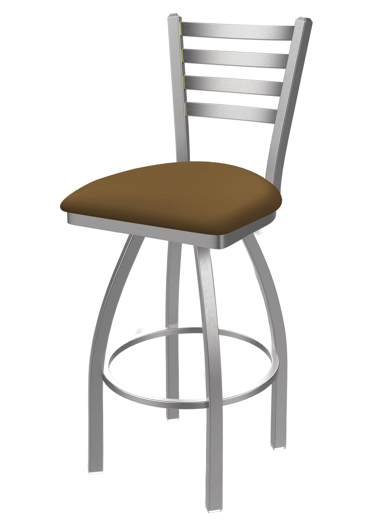 30x22 Swivel Bar Stool with Stainless Finish and Saddle Seat R6740