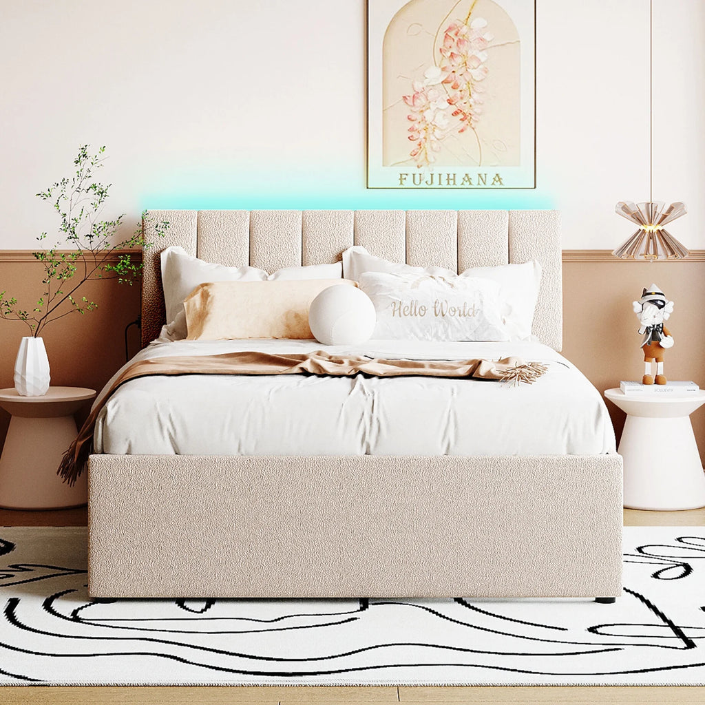 Gray Full Size Platform Bed with Trundle Z927