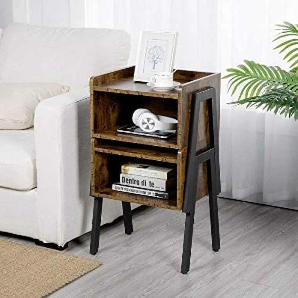 3-Piece Coffee Table & End Tables, Rustic Brown Wood R347333