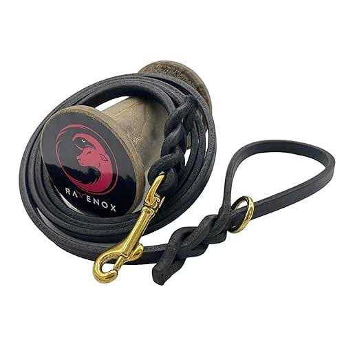 6 FT Braided Leather Dog Leash C525715