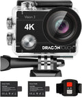4K Action Camera 16MP Waterproof Camera 170° Wide Angle WiFi Sports Cam with Remote 2 Batteries and Mounting Accessories Kit Pack of 2 N339