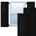 Black Exterior Composite Louvered Shutters Per Pair C496644