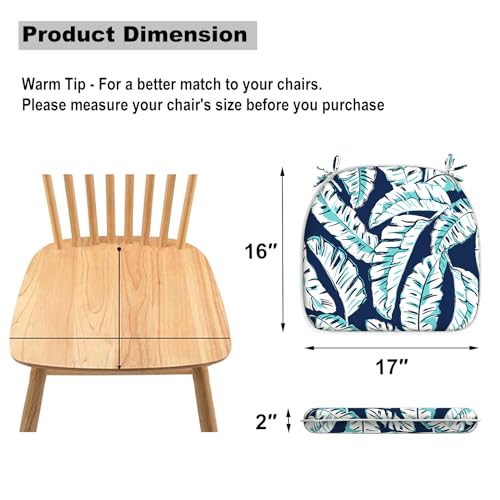 Set of 4 Water Repellent Outdoor Chair Cushions 17"x 16" I51865