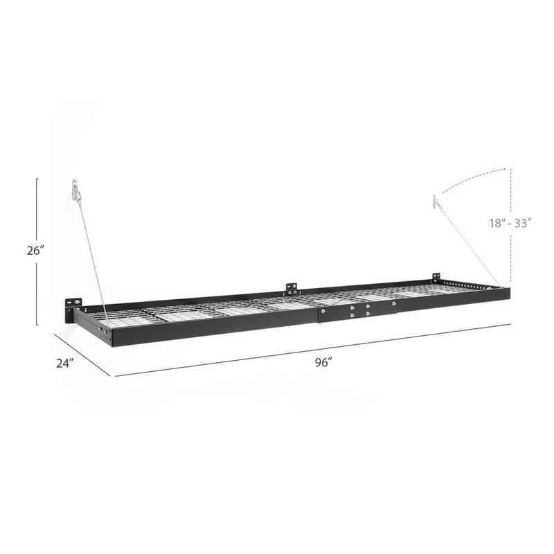 2 ft. x 8 ft. Black Garage Wall Shelving 2-Pack P34859