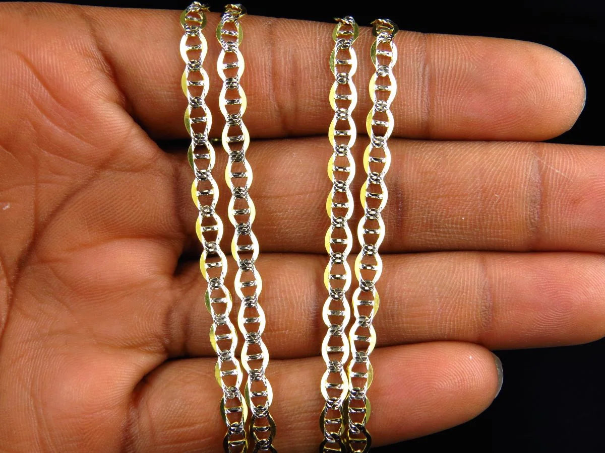 Yellow Gold Mariner Link Chain 16"-28" O514