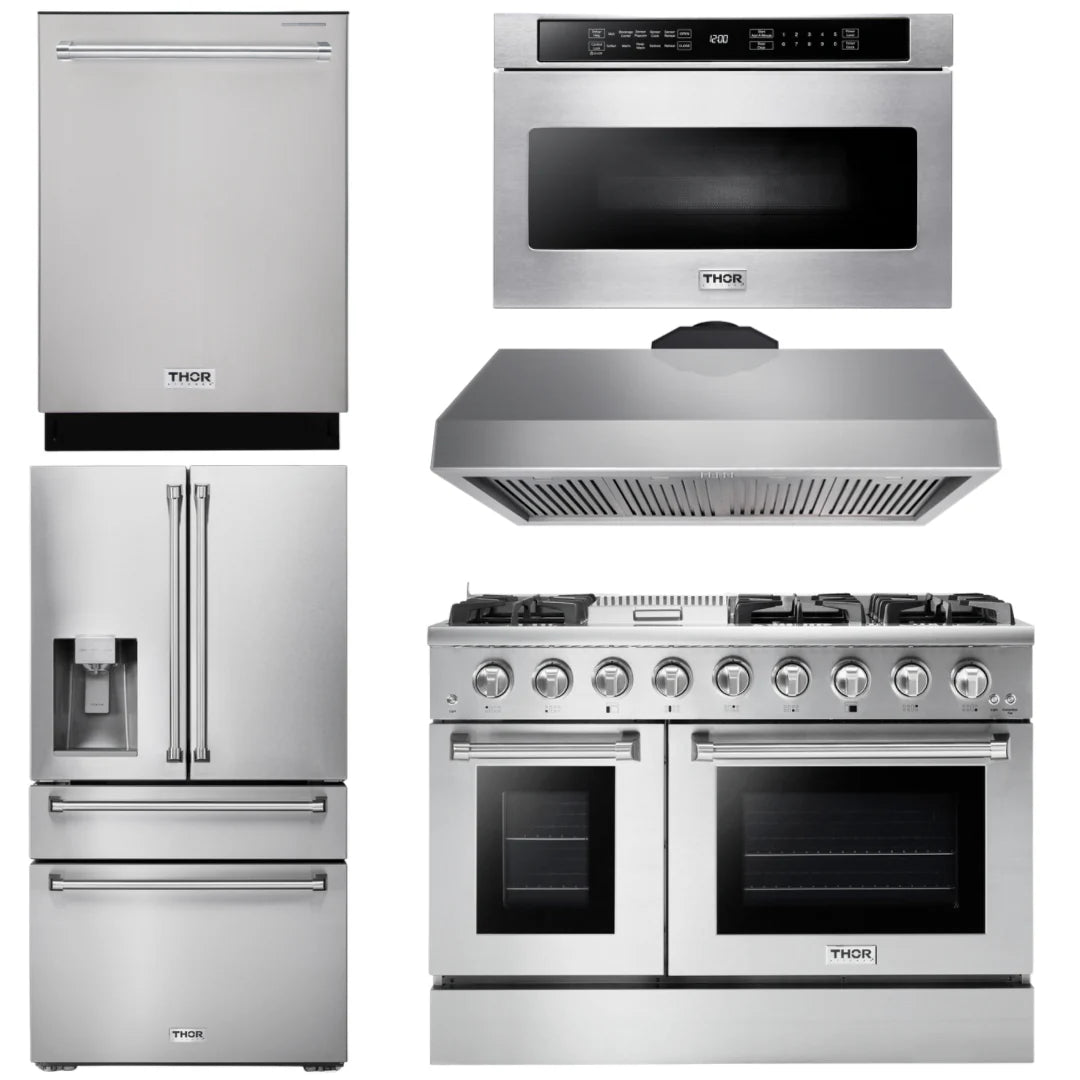 48 Propane Gas Range, Range Hood, Refrigerator, Dishwasher, Microwave P364