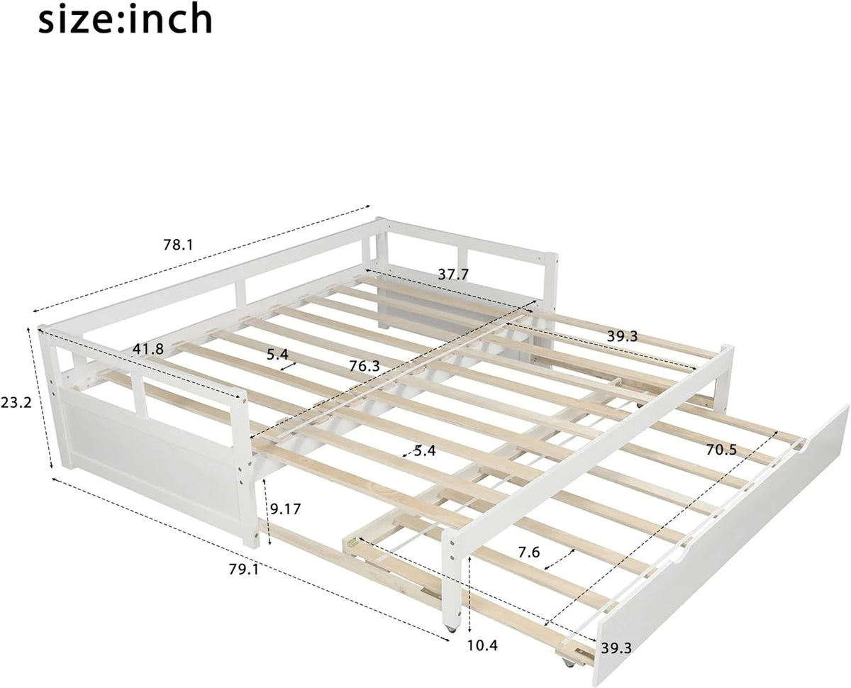 White Daybed with Trundle I20596