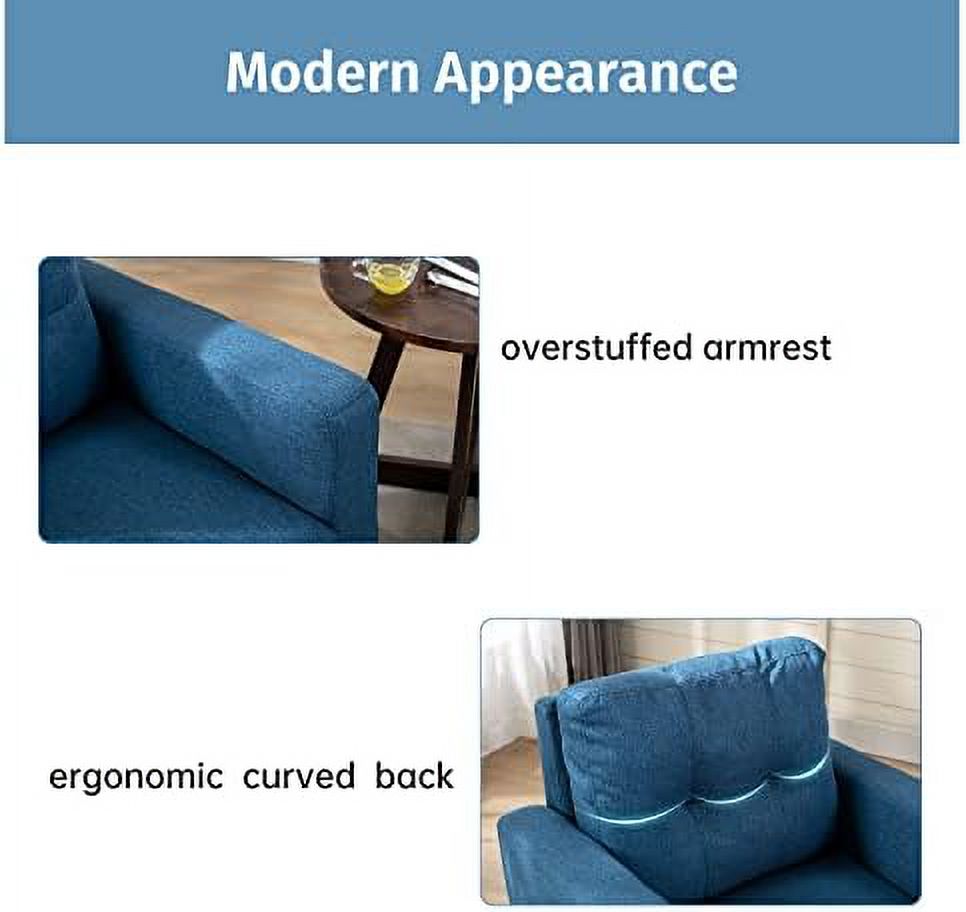 Blue Upholstered Tufted Accent Chair W2022