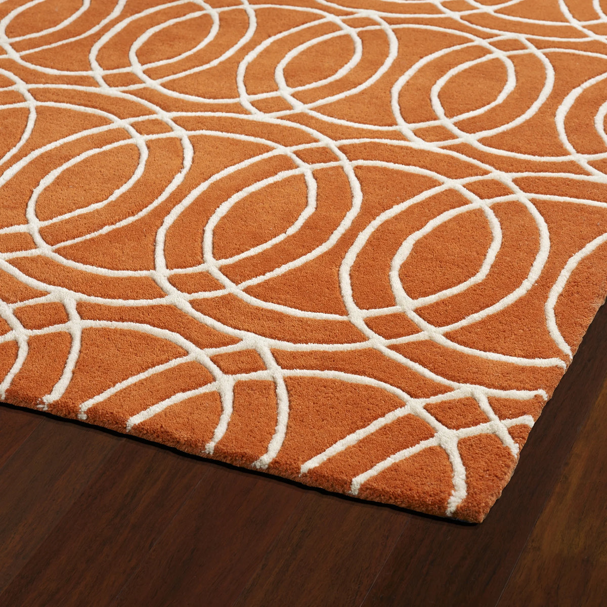 Orange 9'9" x 9'9" 100% Wool Rug Y54015