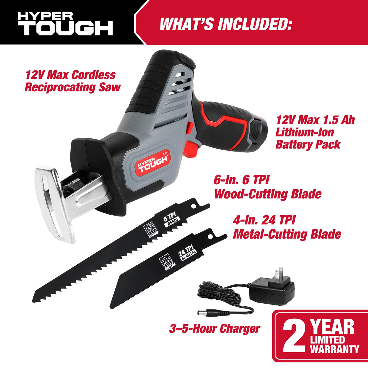 12V Max Lithium-Ion Compact Reciprocating Saw with Battery and Charger I941585