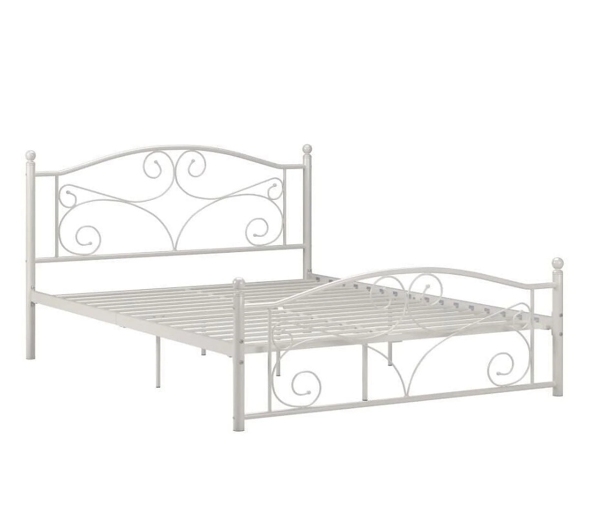 White Metal Platform Bed W443