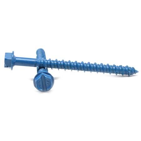 1/4 inch x 4 inch Concrete Screw Hex Washer Head Low Carbon Steel Blue Polymer Pk 100 K504105