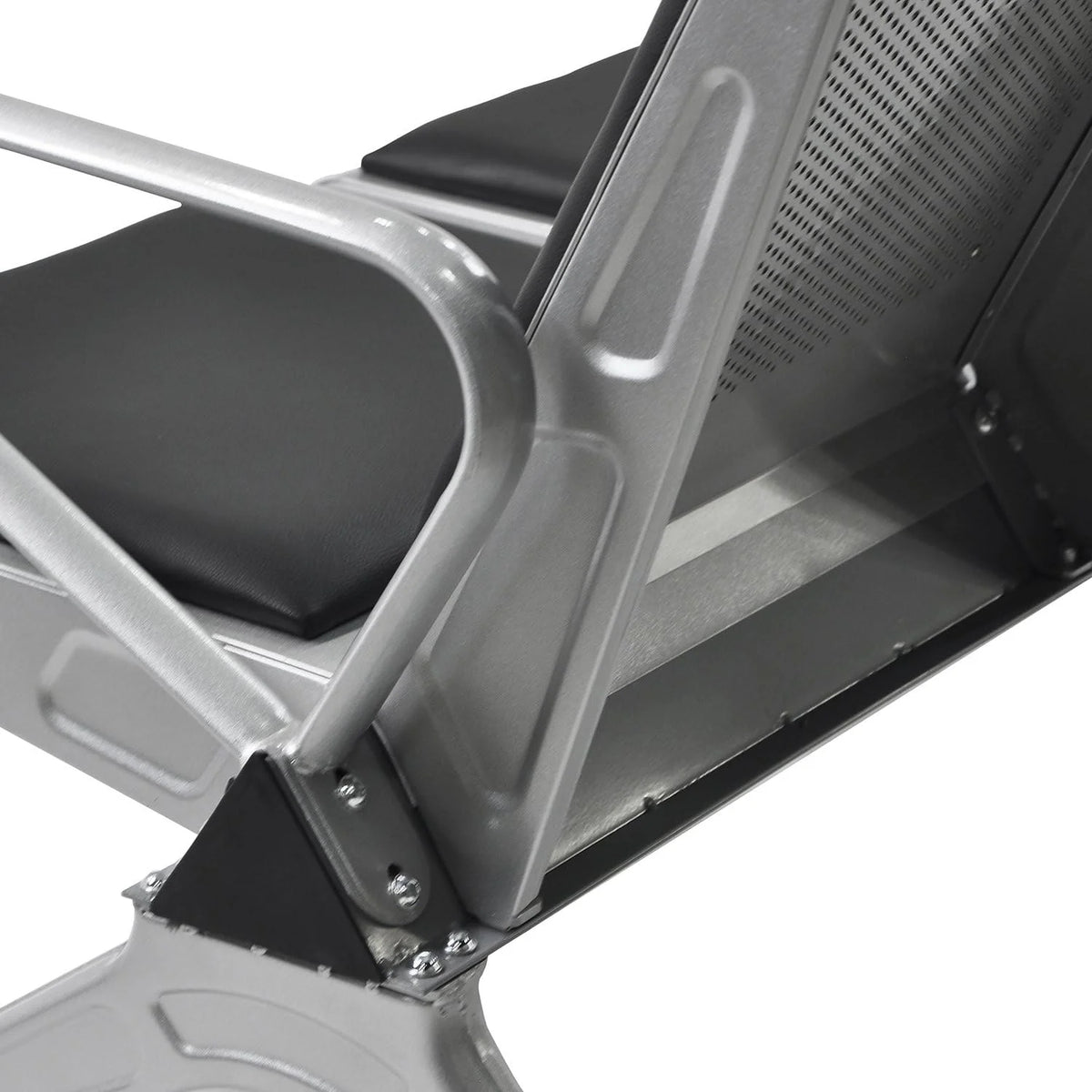 3-Seat Waiting Room Bench with Black PVC Cushion R3916