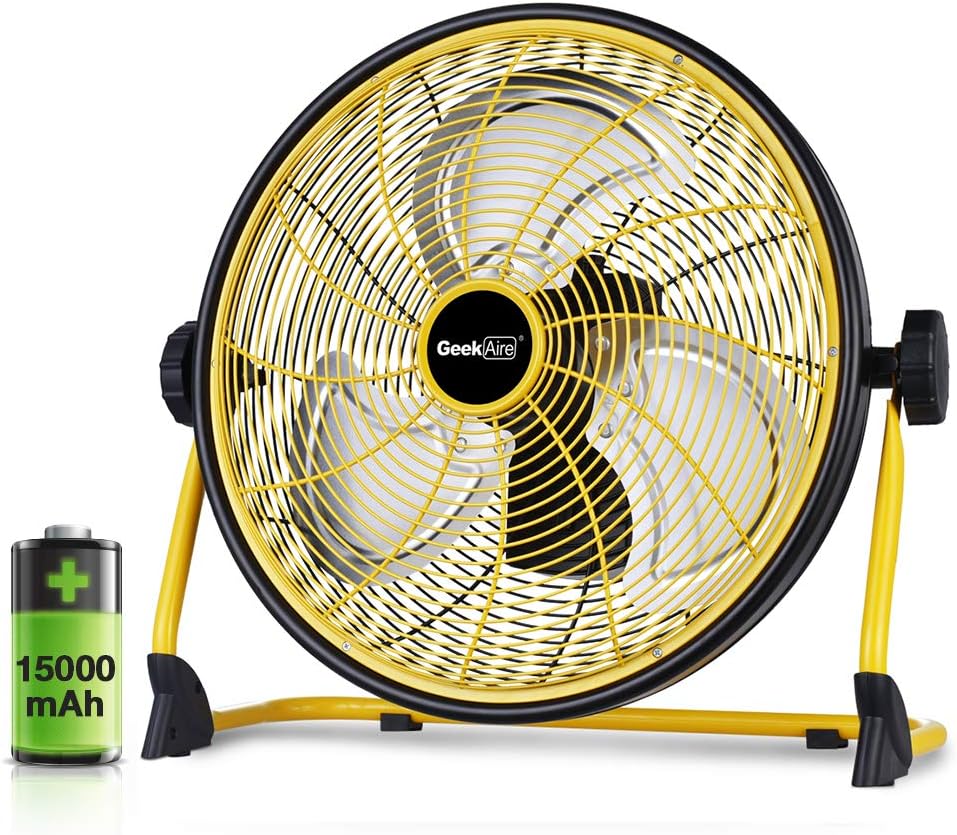 16'' Rechargeable High Velocity Portable Floor Fan with Metal Blade J4309