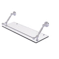 Polished Chrome 24 inch Floating Glass Shelf with Gallery Rail X84163