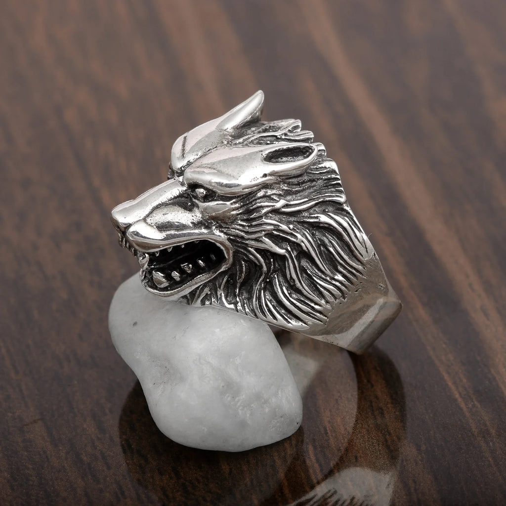 Oxidized Plating Sterling Silver Biker Ring I917