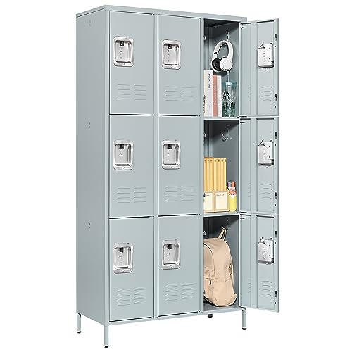 3 Door Metal Storage Locker with Shelves and Lock T6925