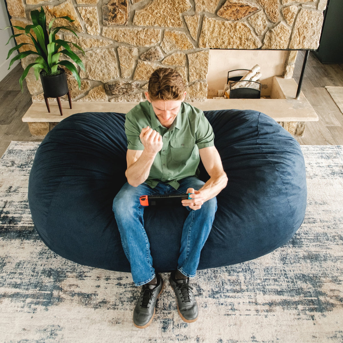 Foam Filled Bean Bag Chair with Removable Cover N98186