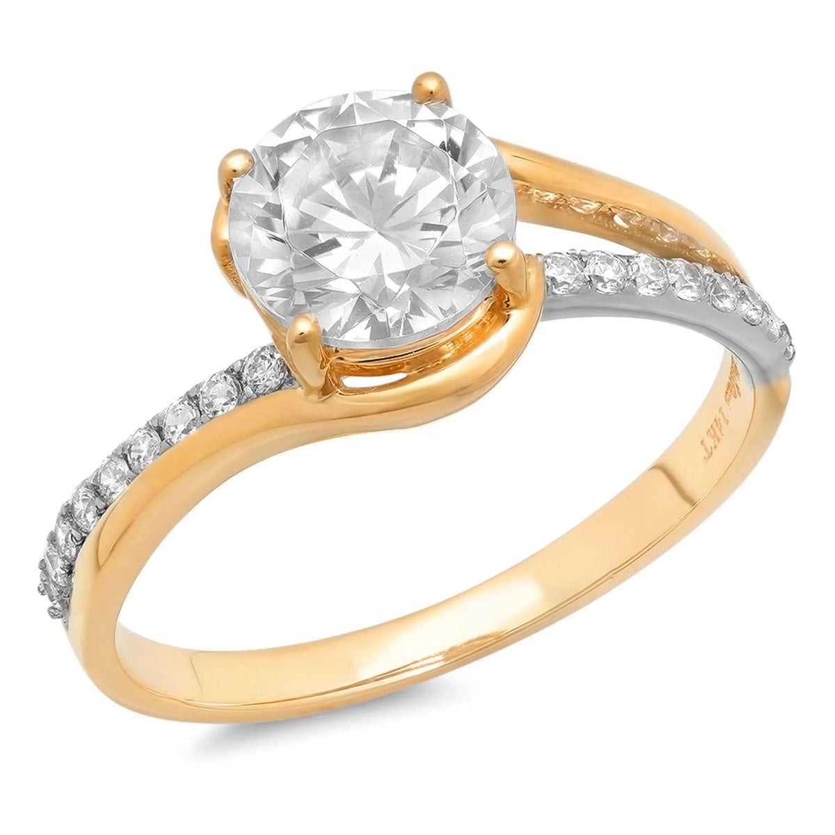 14K White Yellow Gold Diamond Engagement Ring F203088