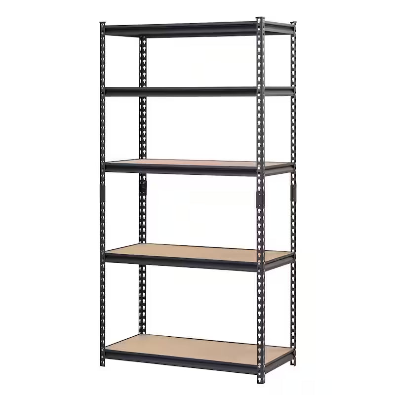 5-Tier Heavy Duty Steel Shelving Unit in Black P478