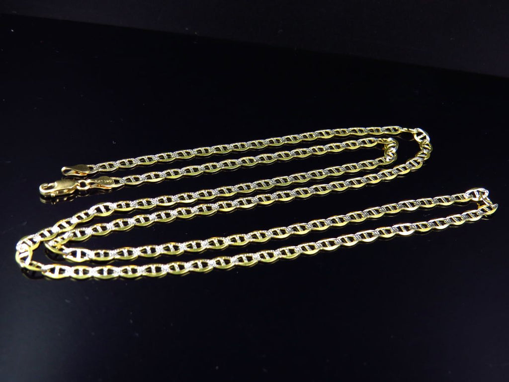 Yellow Gold Mariner Link Chain 16"-28" O514