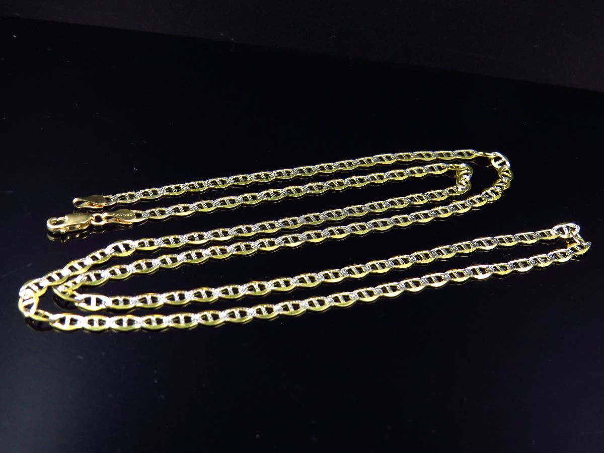 Yellow Gold Mariner Link Chain 16"-28" O514