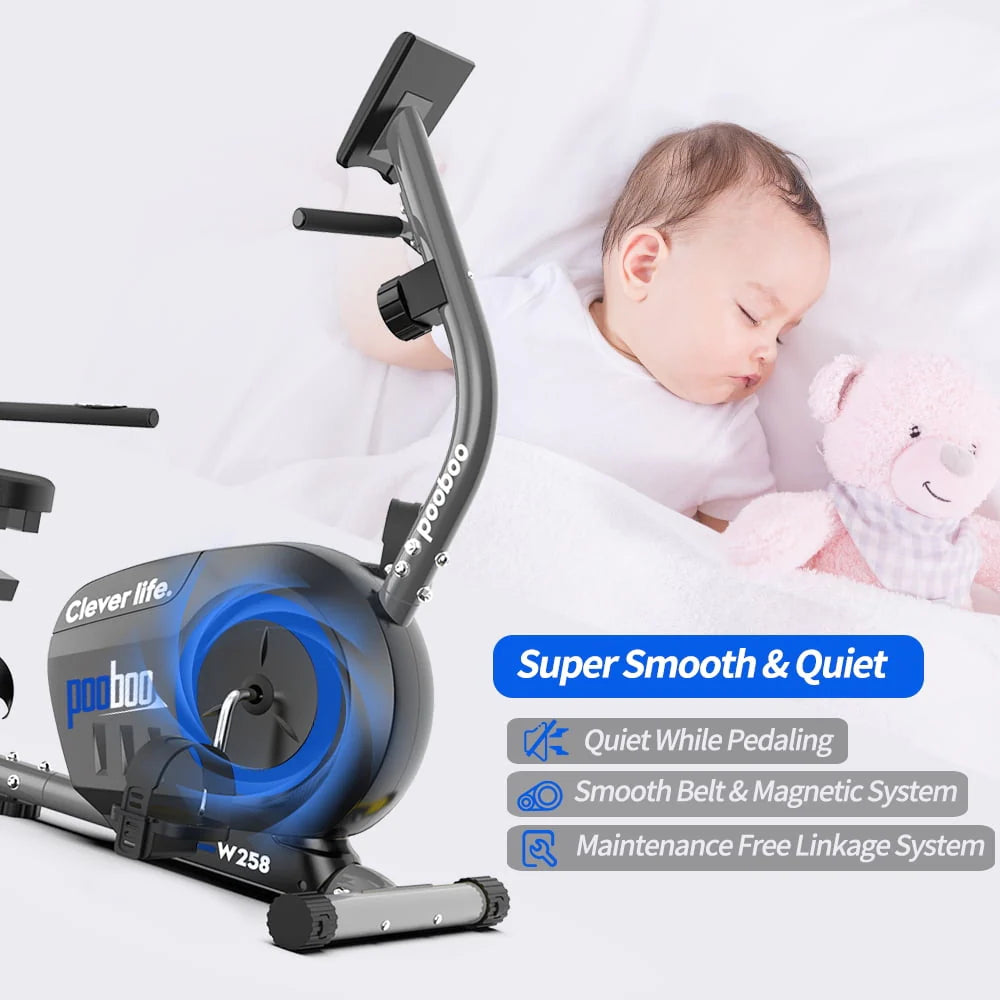 Magnetic Recumbent Exercise Bike 330lbs Blue G42952