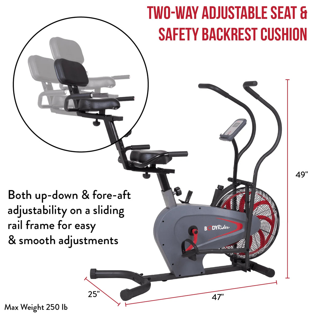Upright Fan Bike Manual Resistance Heart Rate Monitor A772795