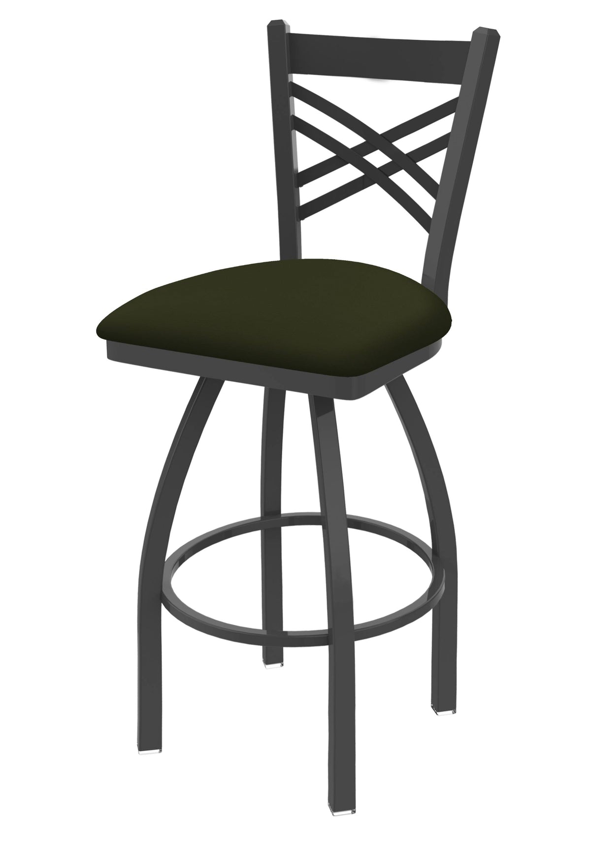 25 inch Swivel Counter Stool with Pewter Finish and Canter Pine Seat H770