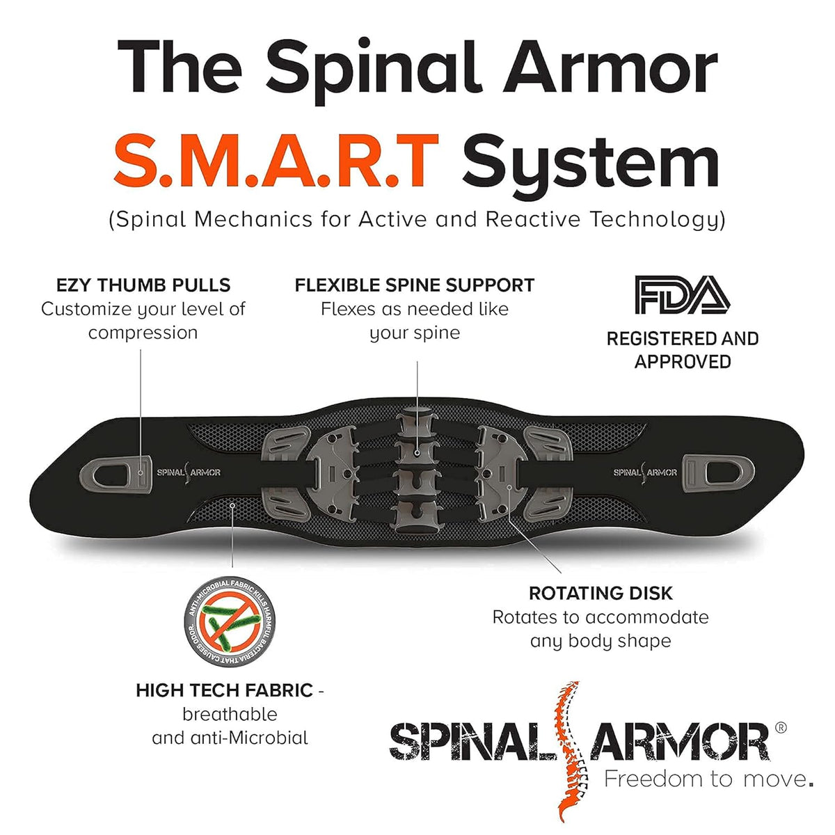 Breathable Adjustable Lumbar Support Back Brace O948551