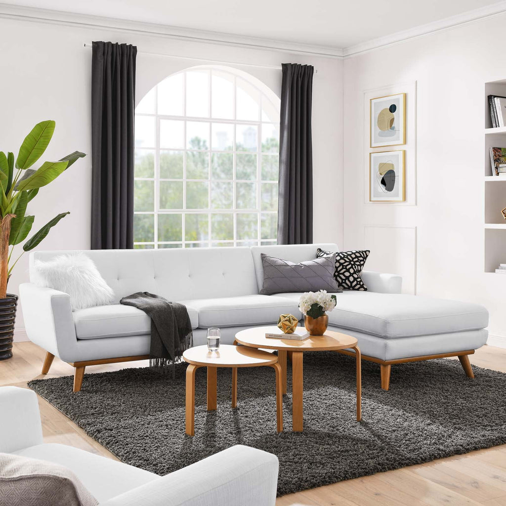 White Upholstered Sectional Sofa H516