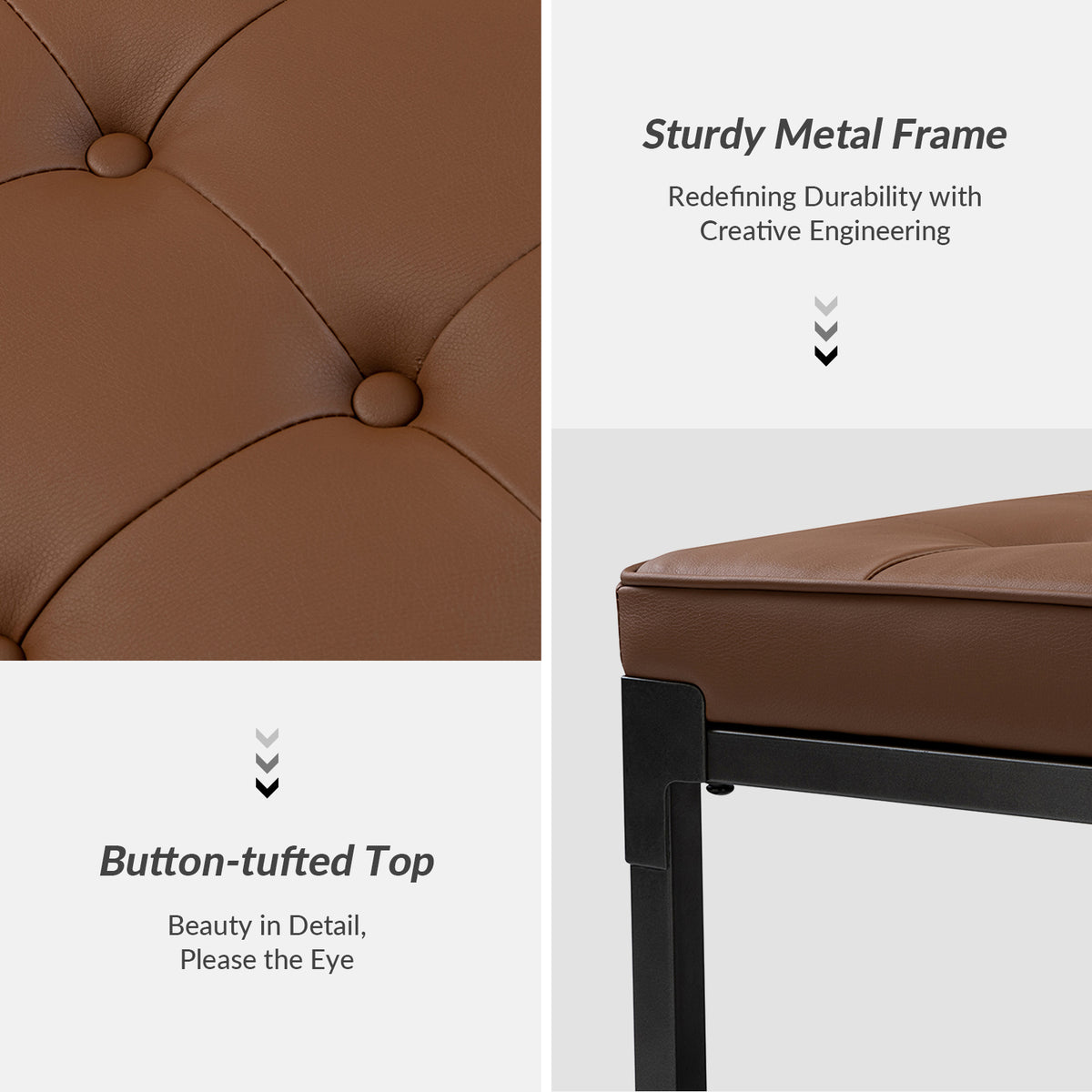 Camel Leather Storage Ottoman Coffee Table D617983