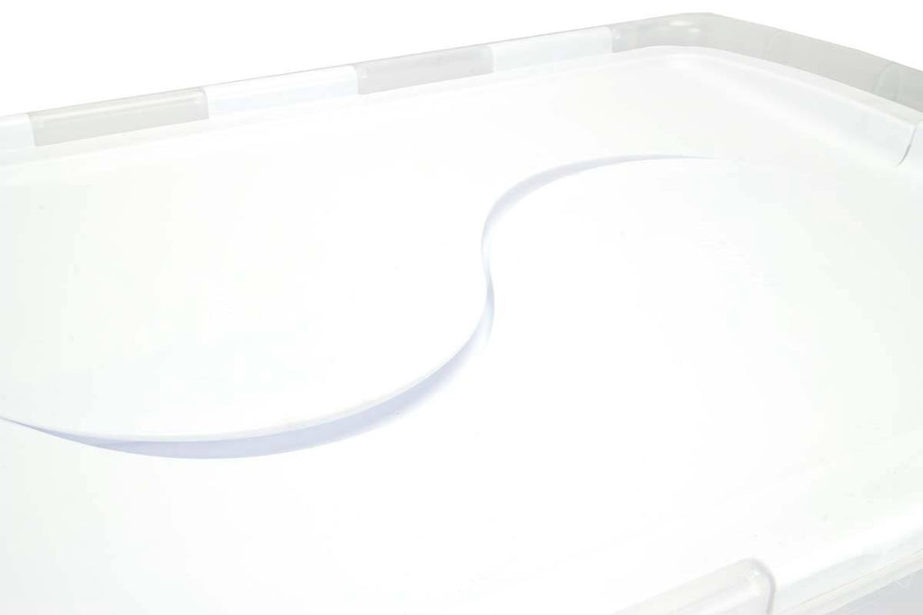 48 Quart Clear Hinged Plastic Storage Container 6 Pack F810