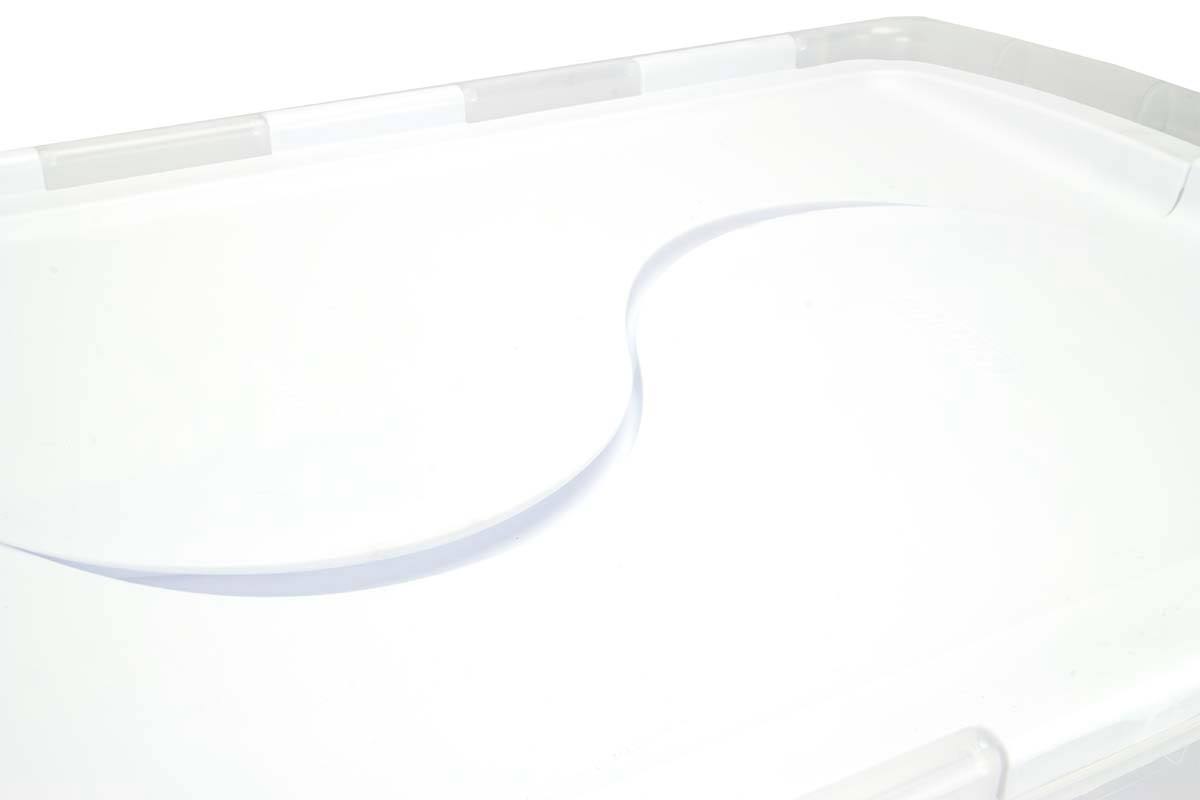 48 Quart Clear Hinged Plastic Storage Container 6 Pack F810