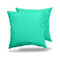 Pack of 2 Outdoor Decorative Throw Pillows 18 x 18 inch Solid Aqua Square Pillows A4564