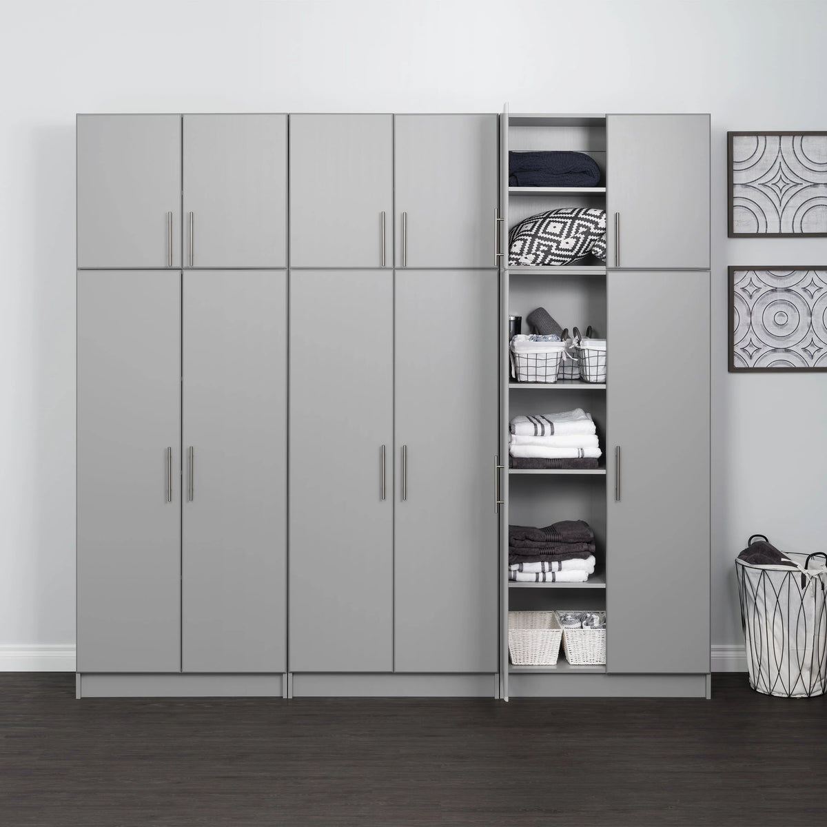Light Gray Wall Cabinet with Storage Shelf I225455