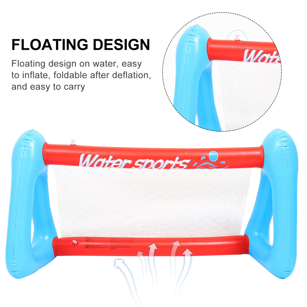 Inflatable Pool Float Set with Volleyball Net and Volleyballs Q103