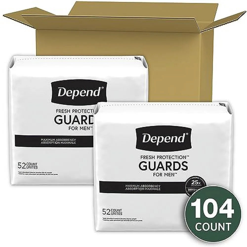 Incontinence Pads for Men, Maximum Absorbency, 104 Count O868