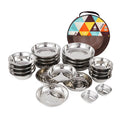 22PCS Portable Stainless Steel Camping Tableware Set with Storage Bag S576