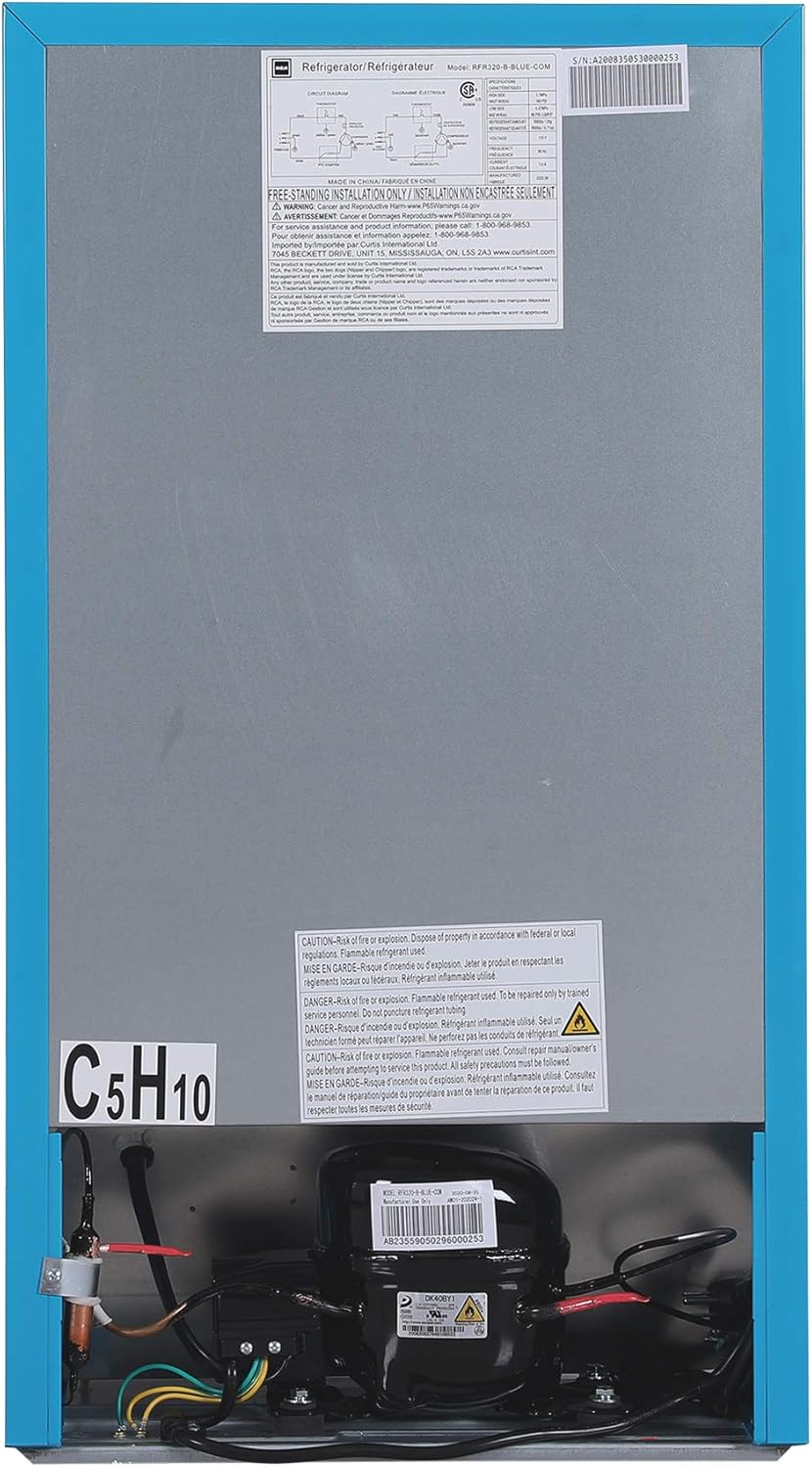 3.2 Cu Ft Single Door Mini Fridge with Freezer, Platinum L54628