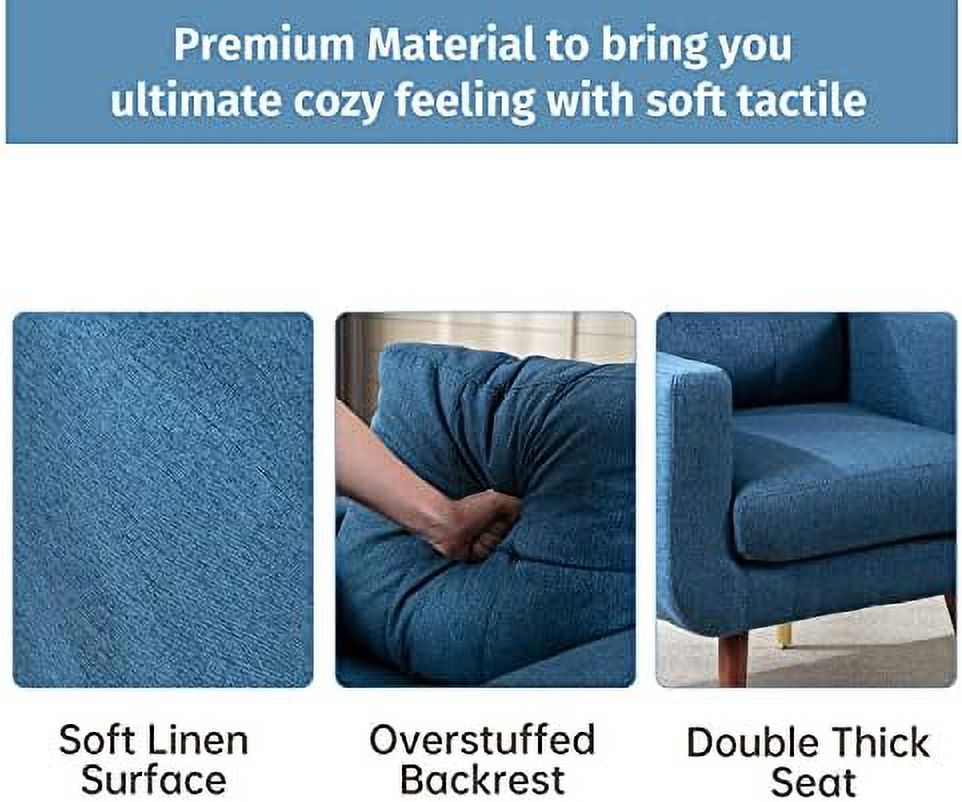 Blue Upholstered Tufted Accent Chair W2022