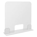 Freestanding Transparent Acrylic Safety Shield with Pass-Through Window X69958