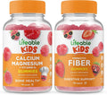 Calcium Magnesium Kids Prebiotic Fiber Gummies Bundle Chewable Gluten Free Vitamin Supplement X1477