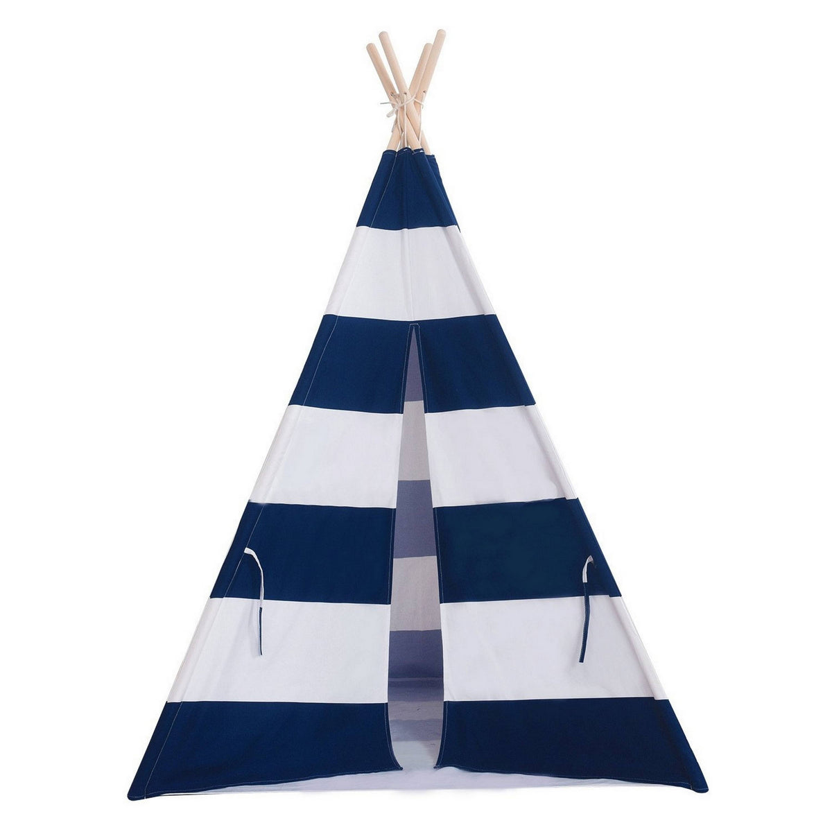 Natural Cotton Canvas Teepee Tent - 1pc - BlueWideStripe U58676