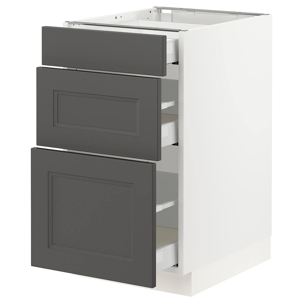 White 3 Drawer Base Cabinet Y314